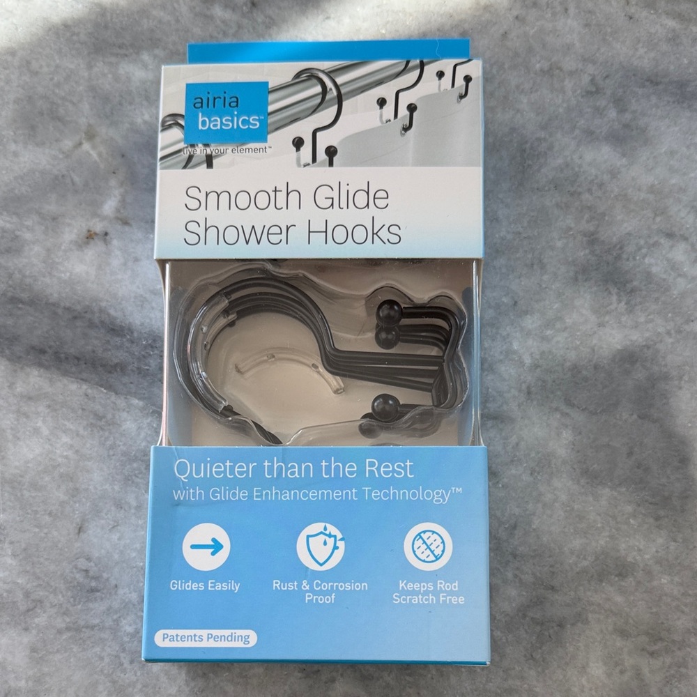 Smooth Glide Shower Hooks - Black